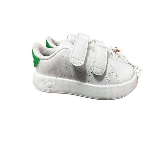 Adidas Advantage CF I Toddler Shoes White & Green Size 8K Easy Strap Tennis Snea - Picture 4 of 7